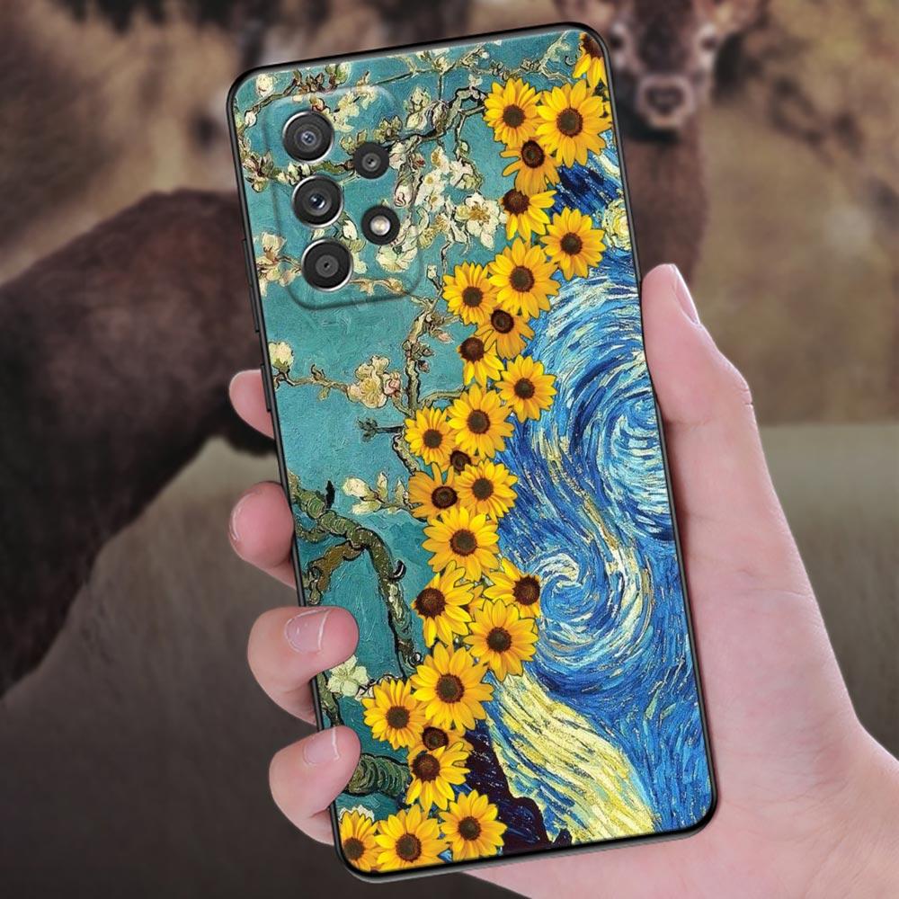 Интересный чехол для телефона в стиле Ван Гога для Samsung Galaxy A57 A56 A37 A55 A36 5G A26 A54 A52 A35 A34 A25 A17 A16 A07 A06 Мягкий чехол