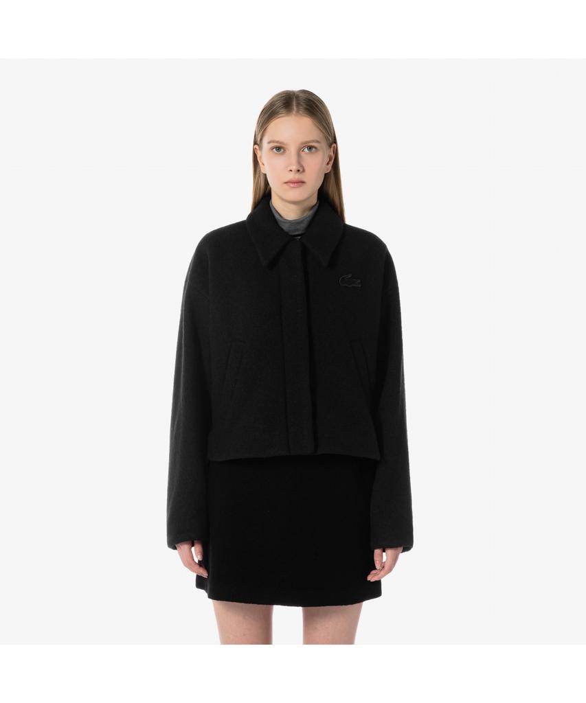 Lacoste Women'S Wool Collared Crop Jacket Bf8021-54N 031