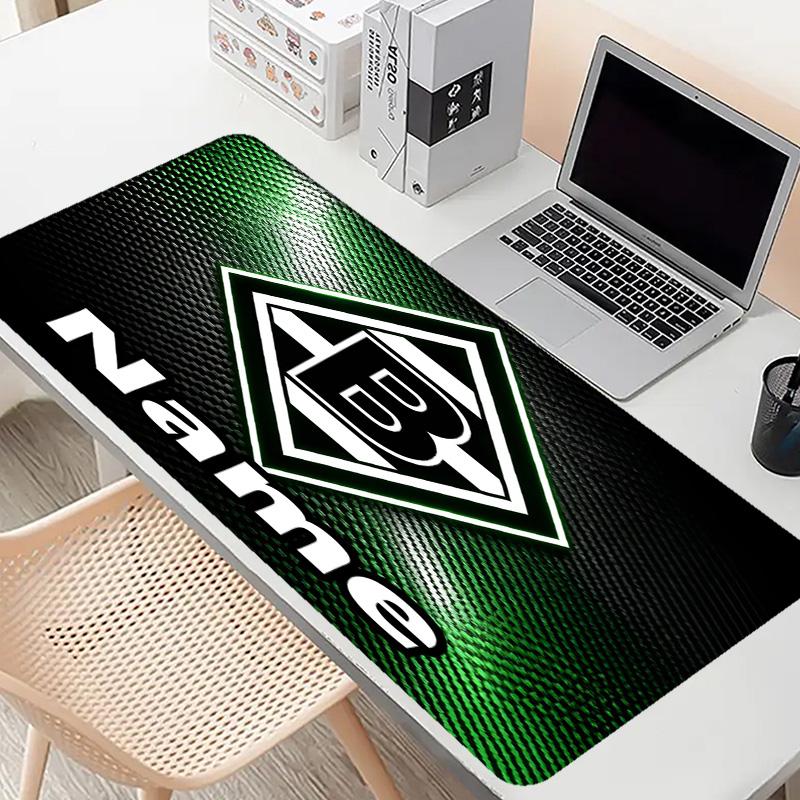 Custom Name Personalized Borussia Monchengladbach Pattern Mousepad, Laptop PC Desk Mat, Decorative Desk Mat for Home Keyboard Pad Gift