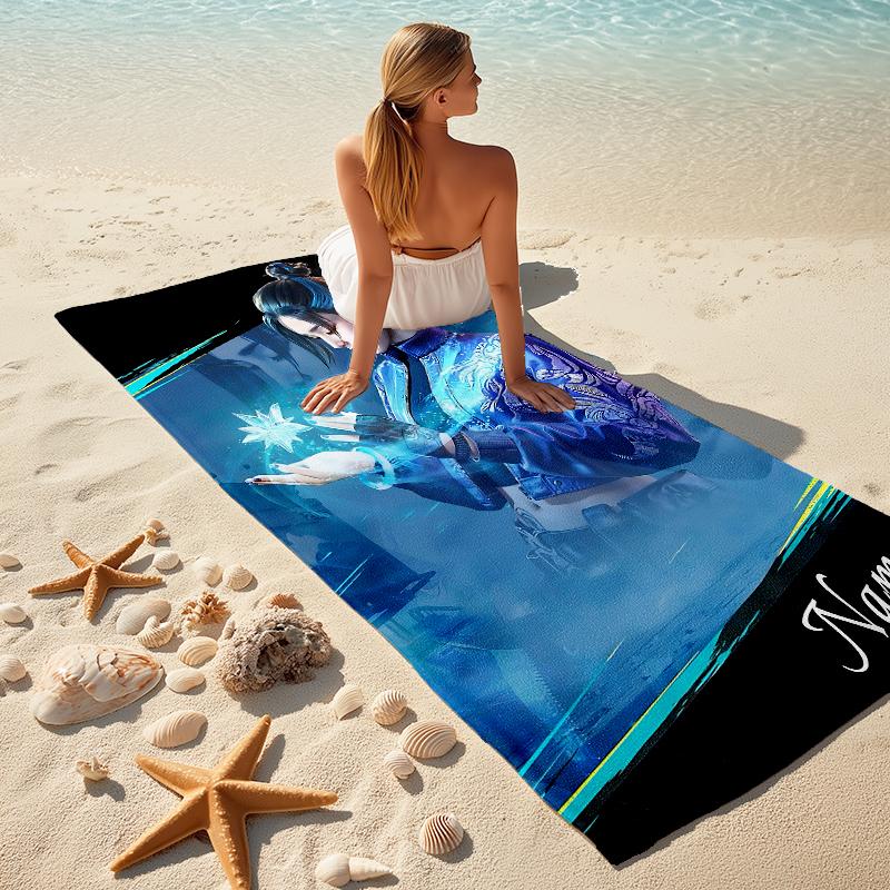 Personalized Peppa Pig Family Adventure Beach Towel Microfiber Beach Towel Thin Absorbent for Beach Swimming Yoga Bath Sports. 0910427