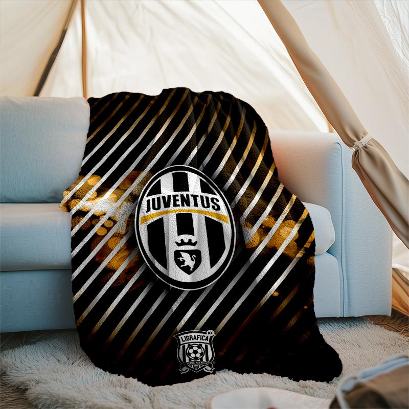 1PC Juventus Football Club Printed Soft Flannel Blanket Throw for Adult Bedroom Living Room Sofa Camping Travel Fan gifts Christmas Gifts