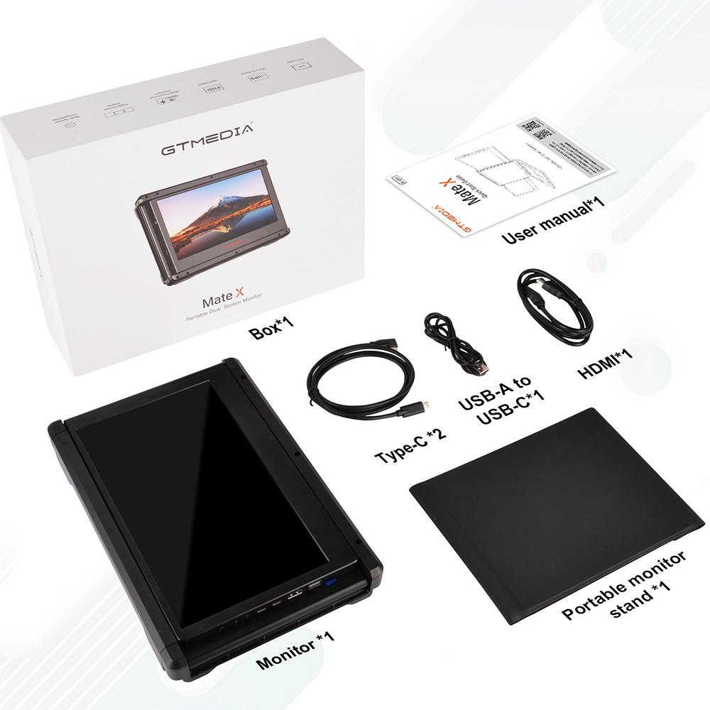 Портативный монитор GTMEDIA MATE X с двумя экранами, удлинитель