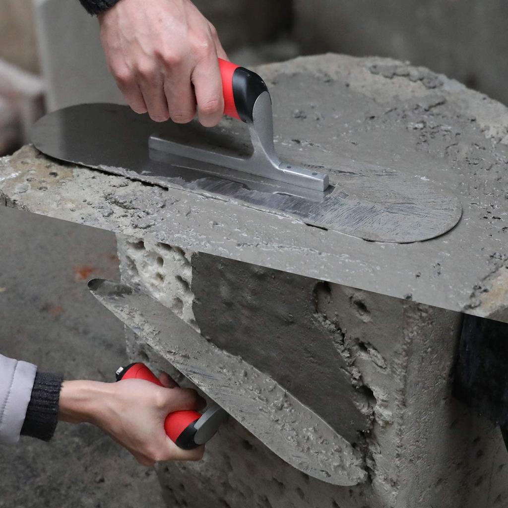 Goldblatt Pool Кельма из нержавеющей стали с мягкой ручкой xx Набор отделочных кельм с легким креплением из сплава и круглым концом 16", 4-1/2" и 14", 4"