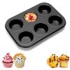 SensaBliss 6-Cavity Nonstick Muffin Pan, Cake Pan, Madeleine Pan, Bread Pan, Baking Cups, Pie Plate, Kitchen Tools, Baking Tools for Birthday Parties,