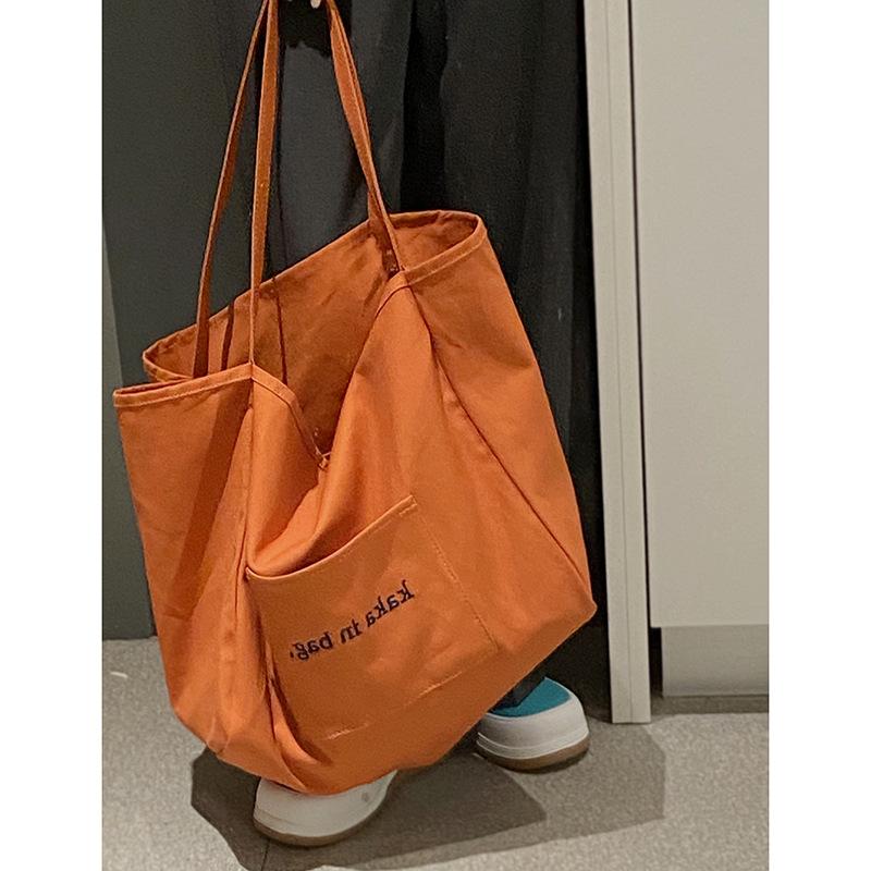 Casual canvas bag women's summer 2025 new trendy fashion tote bag versatile ins large-capacity bag shopping bag