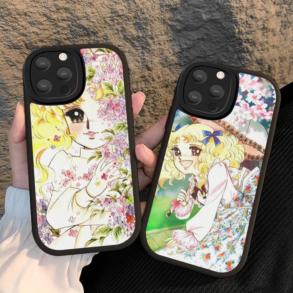 Чехол для телефона 'Manga Candy' для IPhone 16 15 14 13 12 11 Pro Max Plus Кожаный Мягкий Чехол