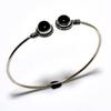 Браслет-манжета ручной работы с черным ониксом и драгоценным камнем 925 пробы с серебряным покрытием