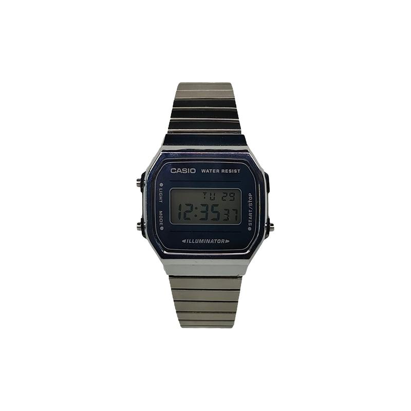 Casio Индивидуальные часы модифицированная серия модный тренд часы водостойкие в повседневной жизни A168WEM-7 модифицированные-звездный путь серебряная печать Кварцевые A168WEM-7