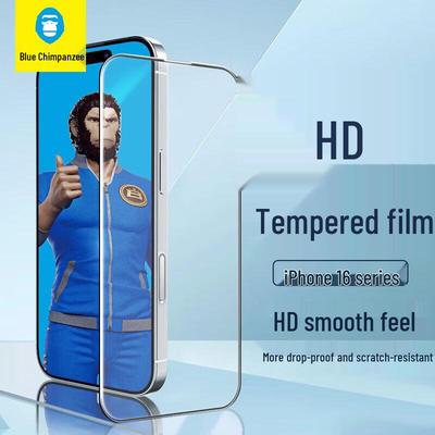 Синяя обезьяна Мистер. Закаленное стекло для экрана iPhone 16/15 HD с защитой от отпечатков пальцев