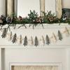 12pcs String Flag Christmas Hanging Pendant Wooden Tree Xmas Tree Ornament  Home Wall Decor