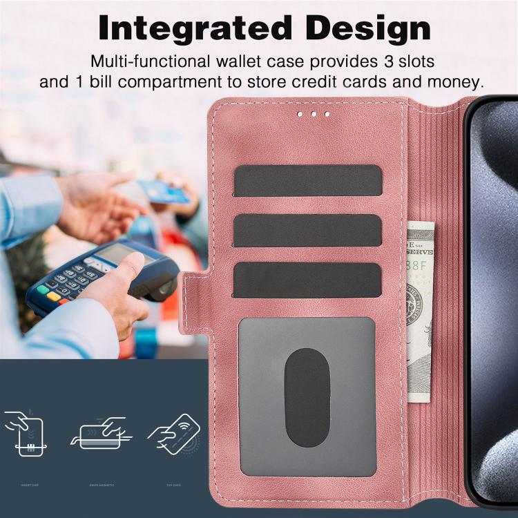 For iPhone 15 Plus Dreamy Butterfly Love Flower Embossed Leather Phone Case(Rose Gold)