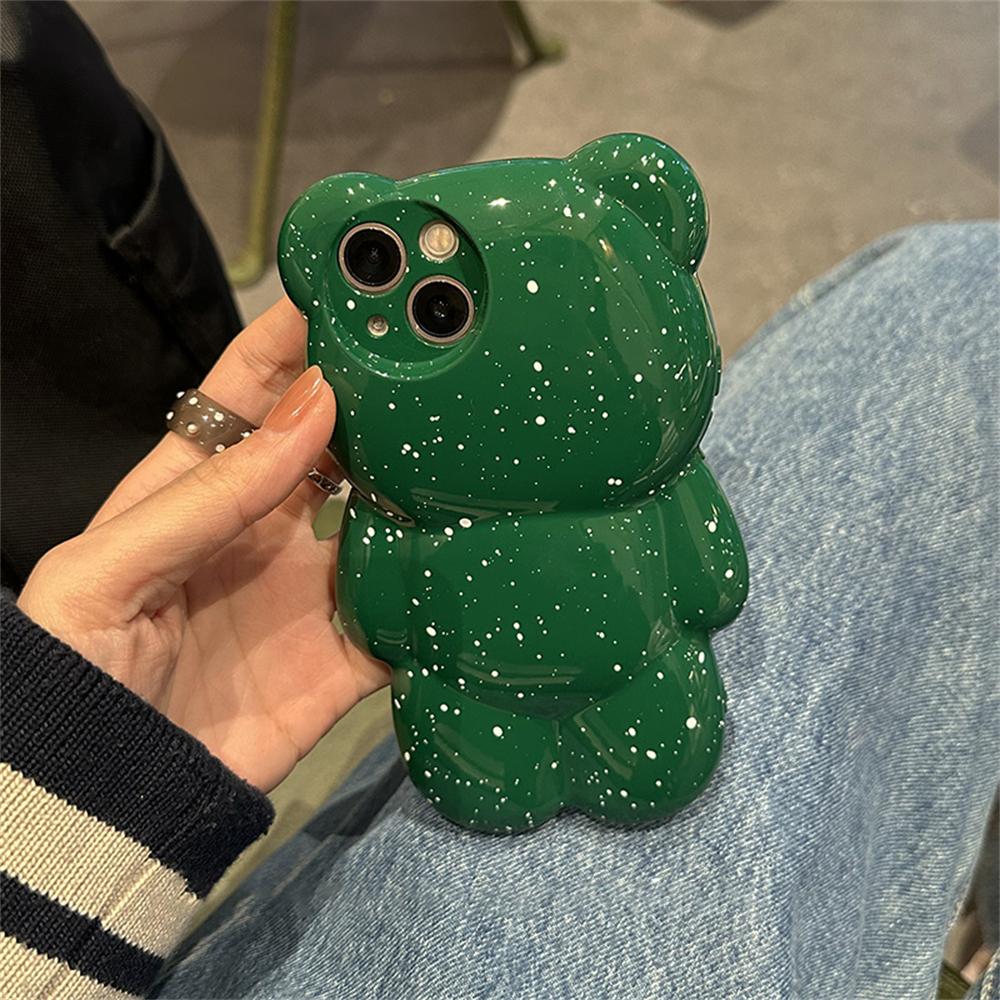 Корейский милый 3d мультяшный медведь, брызгающий чернилами, чехол для телефона для Iphone 14 13 12 11 Pro Max, противоударный мягкий чехол с прекрасным животным