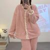 Warm Coral Velvet Pajamas Set for Women Winter Pajamas Pajamas Home Single Breasted Sweet Cute Soft Comfortable Pajamas
