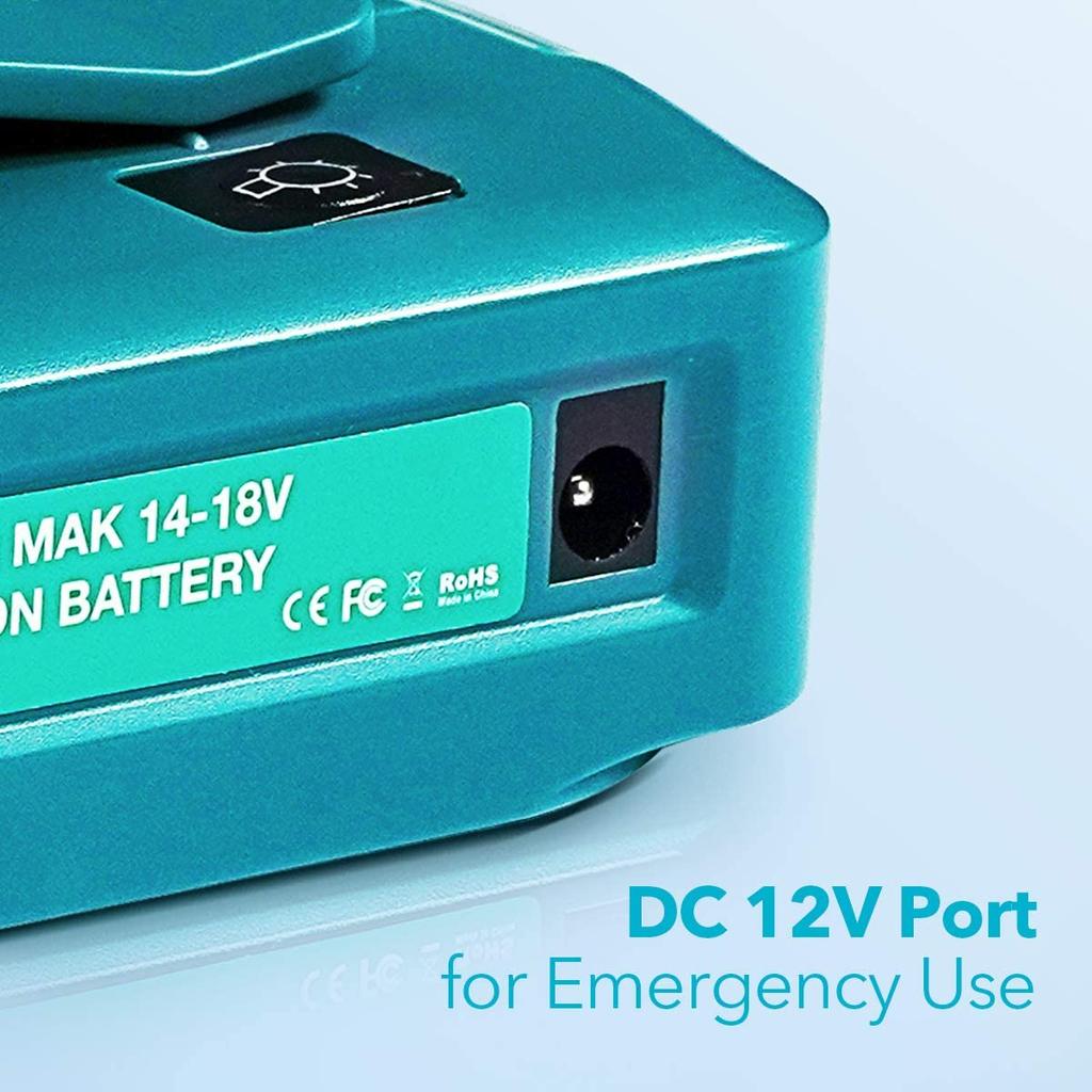 USB-адаптер для аккумуляторов Makita BL1430 BL1440 BL1830 BL1840 BL1850 BL1860 14,4 В 18 В со светодиодной подсветкой, двойным USB-портом, зарядным устройством 2,1 А