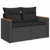 VidaXL Salon de jardin avec coussins 9 pcs noir résine tressée acacia 3327464