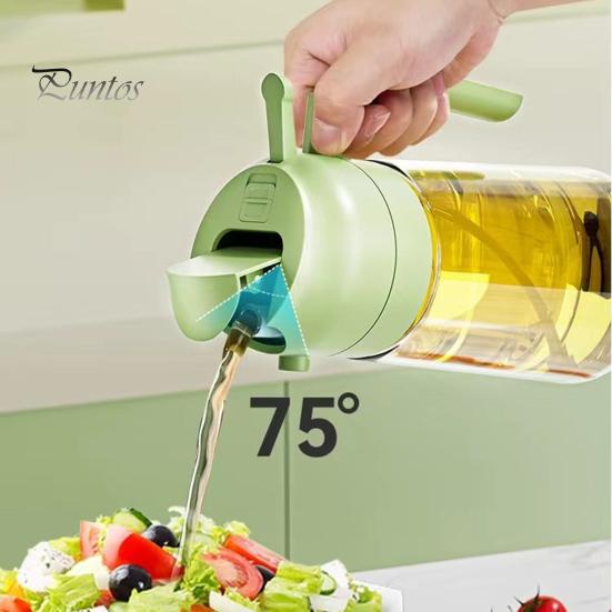 470ml 2-in-1 Oil Dispenser Food Grade BPA Free Leak Resistant Large Capacity Oil Sprayer Storage Bottle with Handle