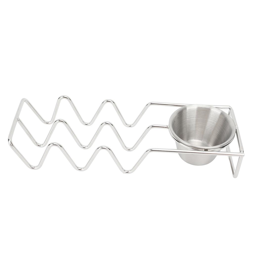 Tabletop Taco Stand Taco Shell Mold Stainless Steel Taco Tray with Sauce Bowl for Home Kitchen