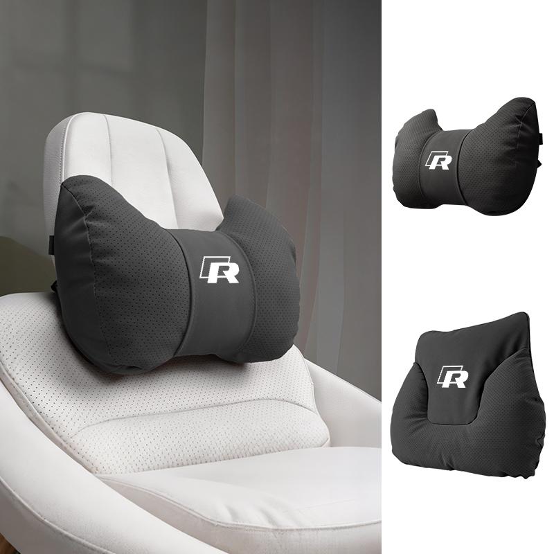 Car Neck Pillow Leather Lumbar Waist Support Auto Interior Accessories For Volkswagen VW Golf Polo Tiguan T5 Passat b6 Scirocco G5JDC