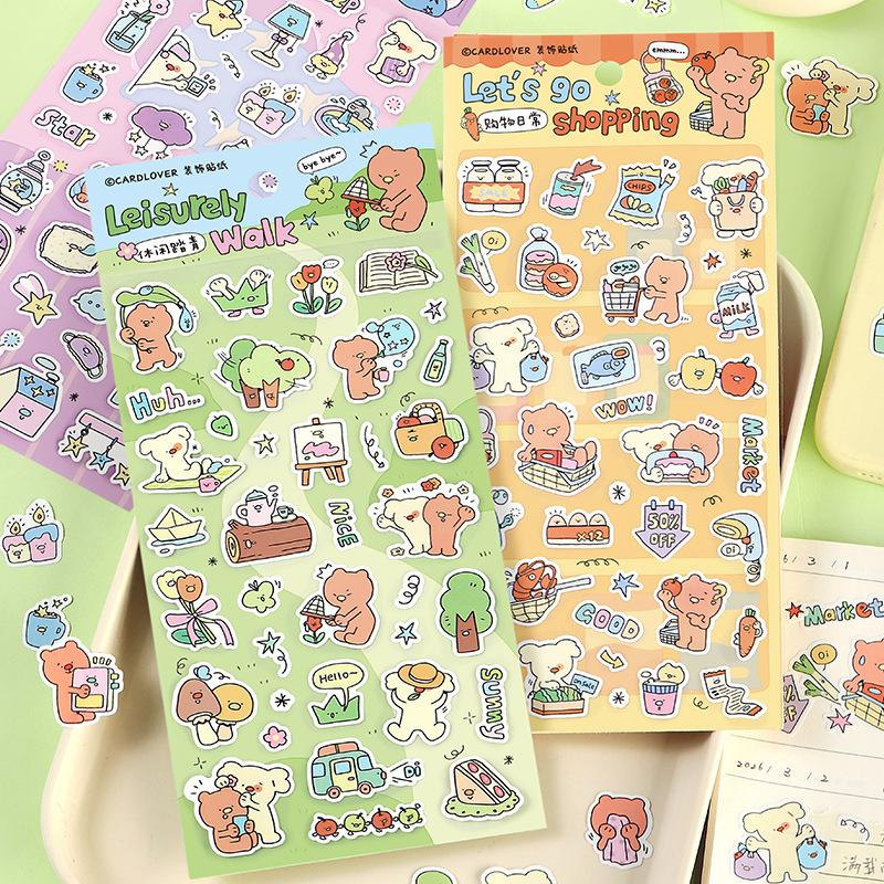 Synthetic Paper Stickers for K-pop Style Cute Hand Account DIY Phone Case Stickers