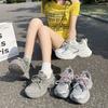 Fashion Double Lace Dad Shoes Women's Spring New Thick Bottom Heightening Mesh Breathable Casual Sports Shoes