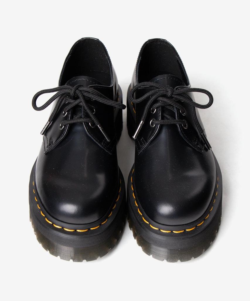 Доктор. Обувь Dr. Martens 25567001 1461 QUAD 3-люверсные ботинки Женские ЧЕРНЫЙ Размер 4 / Прибл.. 23,0 см