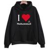 I Love Muhammad Hoodies Long Sleeve with Hooded Clothing Retro Harajuku Pullovers Women Fashion Sweatshirts
