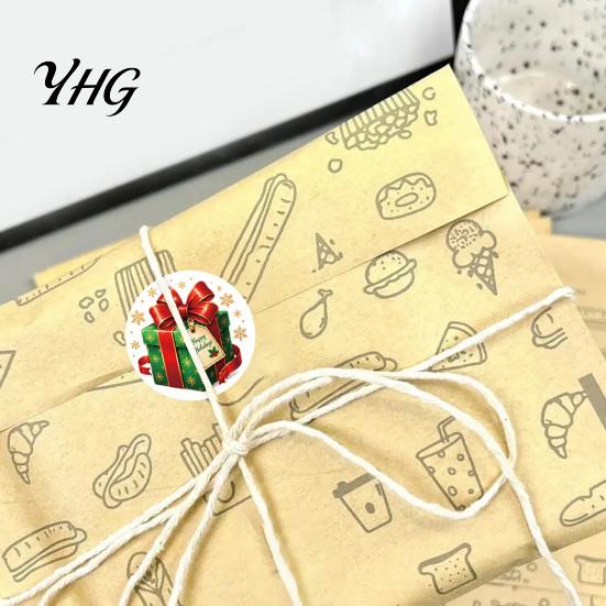 DIY Christmas Gift Tags Round Stickers, Santa Claus Snowman And Gingerbread Patterns Print, Label Stickers Self Adhesive Holiday Envelope Seals