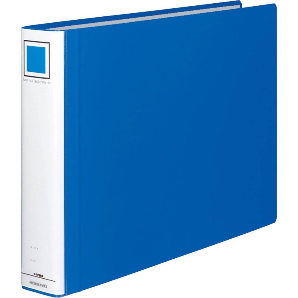 KOKUYO Tube File Eco Twin R A3 Horizontal 50mm Binding 2 Holes Blue Fu-RT653B