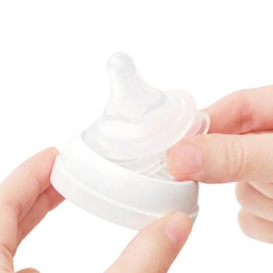 Pigeon Соска для бутылочки Realization Round 2 штуки для младенцев от 1 месяца до 3 Силиконовая соска, из которой младенцы могут пить естественно [Маленький размер]