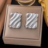 Elegant Retro Stainless Steel Earrings with Exaggerated Design for Women