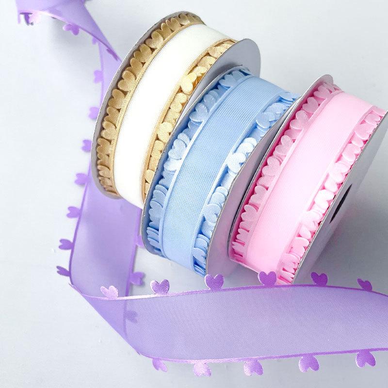 2,5 см Новая подарочная коробка с лентой ко Дню святого Валентина «Любовь», аксессуары ручной работы, лента 3,8 см, сложенный бант, бант из ленты, цветок ручной работы