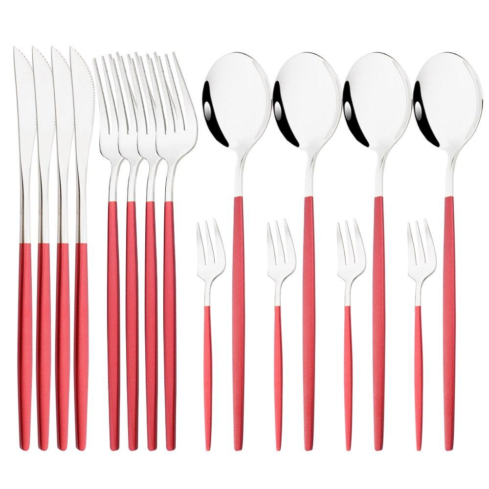 16 Pcs Mirror Black Gold Stainless Steel Cutlery Set Christmas Tableware Dinnerware Set Knife Spoons Cake Fork Home Silverware