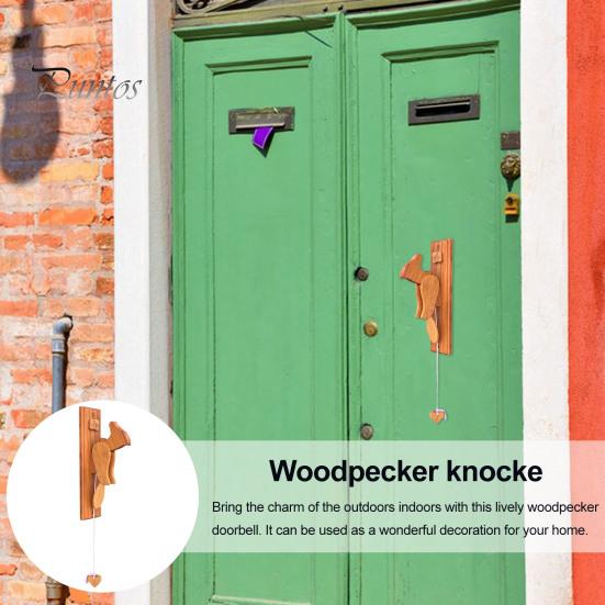 Дверной молоток Woodpecker, настенный декор, деревенский деревянный дверной звонок, дверной звон Woodpecker для входной двери, комнаты, двери, дома, фермы