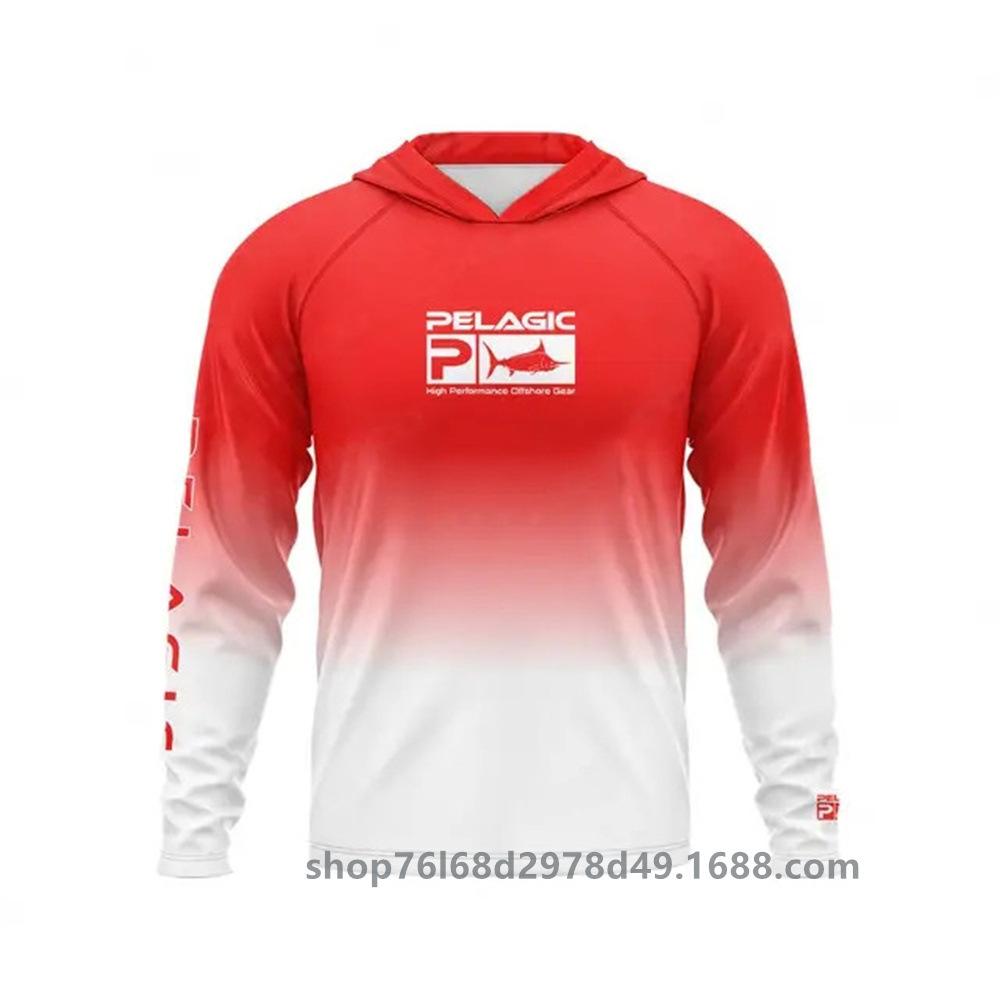Pelagic fishing suit UPF50 long-sleeved T-shirt hoodie quick-drying breathable sunscreen supports customization