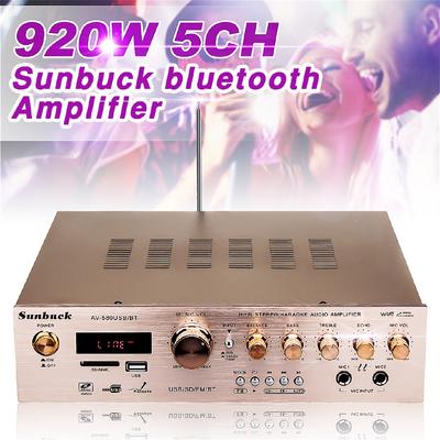920 Вт 220 В 5 каналов Bluetooth HiFi стерео AV усилитель объемного звучания FM караоке кинотеатр домашний кинотеатр усилители