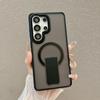 Роскошная магнитная беспроводная зарядка для чехла MagSafe для Samsung Galaxy S26 S25 S24 S23 Ultra Складная подставка-держатель Матовая крышка