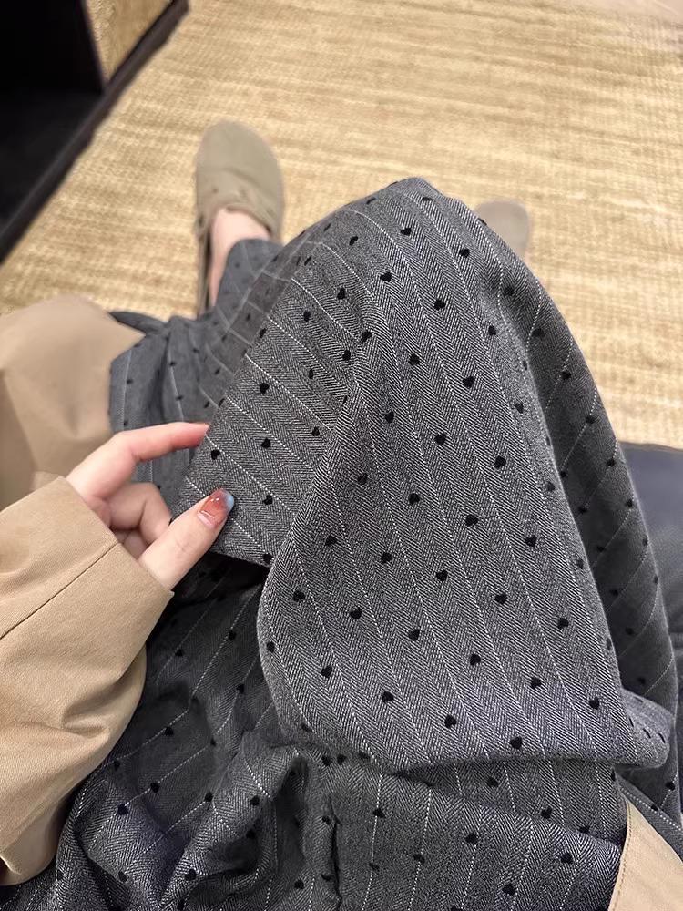 Маленькие брюки-палаццо цвета хаки в горошек для женщин