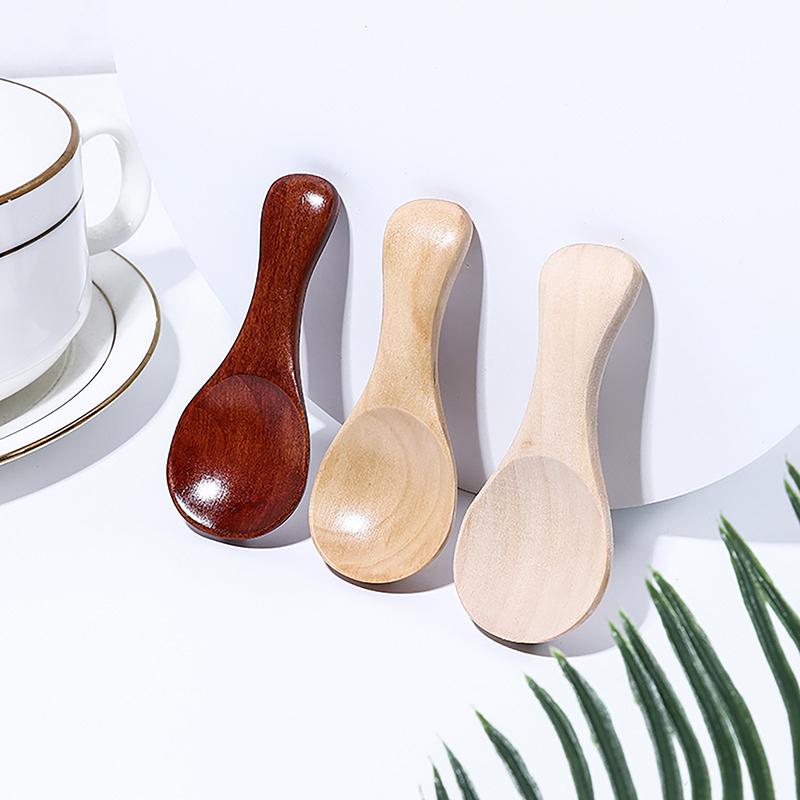1 шт., маленькие деревянные ложки с короткой ручкой для чая, меда, кофе, специй, приправ, соли, сахара, прочные мини-ложки для детей