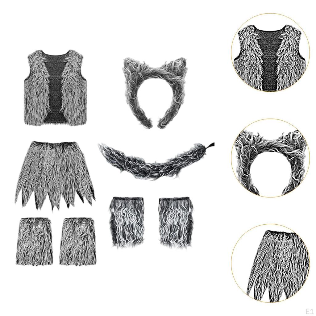 Kids Wolf Costume Set Animal Accessories for Performance Cosplay Party