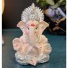 Silver Plated Ganesh Idol for Car Dashboard God Ganesha Idol for Home Decor Ganpati for Gift Home Office Table Shelves Gifting 3.5 Inches