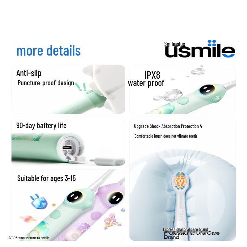 usmile Kids Digital Electric Toothbrush Q20 CN plug (adapter included)