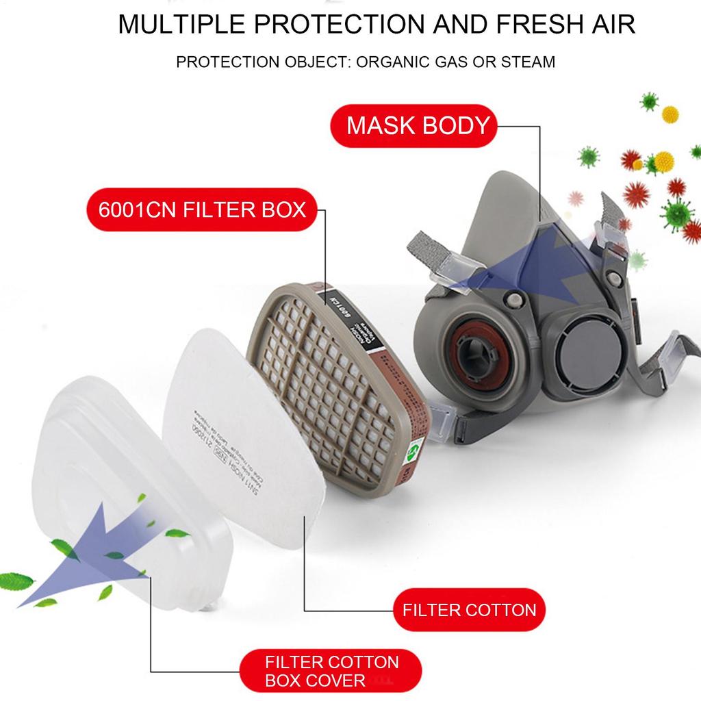 Dust Filter Respirator Reusable Respirator Masque Adjustable Reusable Respirator Masque Professional Breathing Protection Half