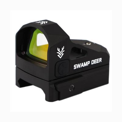 SWAMP DEER OPTICS HD1x24 Мини коллиматорный прицел, ударопрочный до 1500 г, коллиматорный прицел открытого типа, совместимый с планками 20 мм (черный)