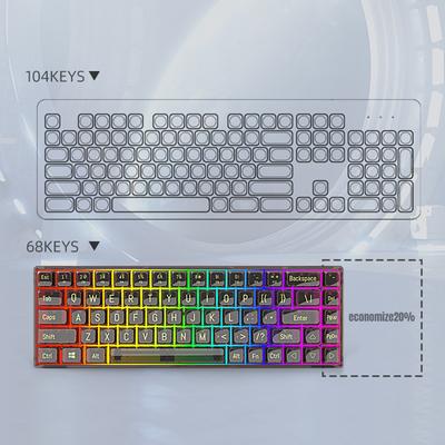Y-FRUITFUL K60 68 Клавиш Type-C Проводная Механическая Клавиатура RGB Подсветка Прозрачные Колпачки Клавиш Игровая Клавиатура