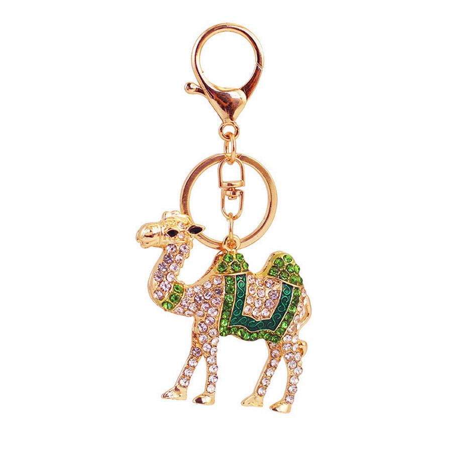 Colorful Rhinestone Camel Keychain: Cute Desert Animal Pendant for Bags and Keys