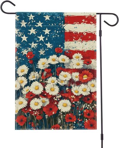 Poppy American Garden ag 12x18 Inch Double Sided Outdoor Yard Patriotic Decora UUI GGX