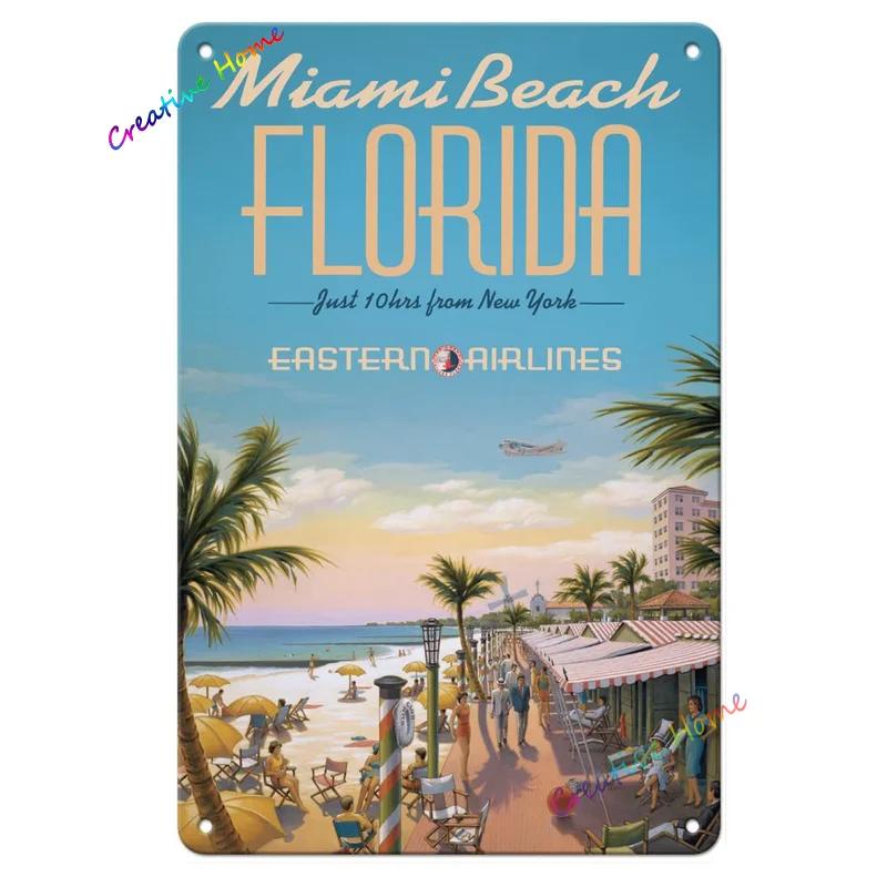 Металлическая табличка Key West Southernest Point Florida Poster Tin Sign Home Beach Club Club House Wall Decoration Retro Metal Plate
