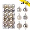 36pcs 3cm Xmas Tree Topper Round Shape Navidad Hanging Charm New Xmas Tree Pendants  Party  Decor