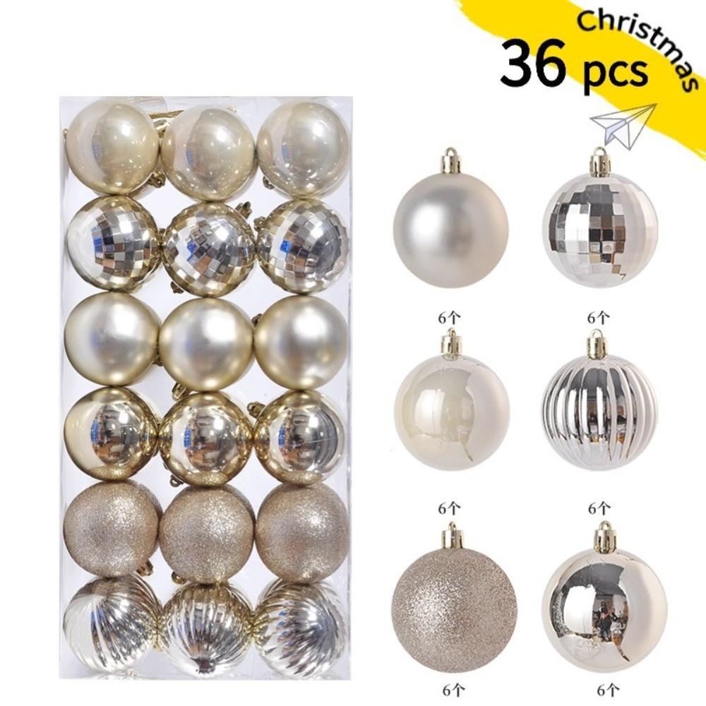 36pcs Round Shape Ball Ornaments 3cm Xmas Tree Pendants New Xmas Tree Topper Party Decor