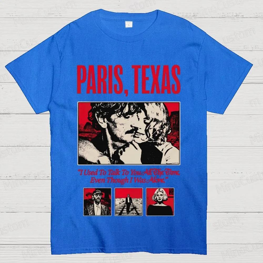 Classic 90's Horror Movie Paris Texas Graphic Print T-shirt Vintage Washed Cotton Men Women Summer Streetwear Oversized New Tees